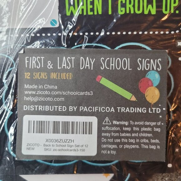 12 Pack First Last Days Of School Chalkboard Style Posters 8 x 12 Prints Signs - Picture 5 of 6